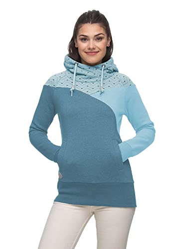 Ragwear CHELLI Damen Frauen Kapuzenpulli,Kapuzenpullover,Hoodie,Stehkragen,Seitentaschen,Blau,M von Ragwear