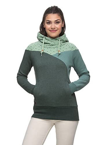 Ragwear CHELLI Damen Frauen Kapuzenpulli,Kapuzenpullover,Hoodie,Stehkragen,Seitentaschen,Grün,S von Ragwear