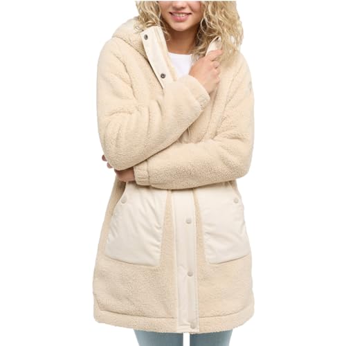 Ragwear COUSY Damen Frauen Parka,Fleece-Sweatparka,Fleece-Sweatjacke lang,Übergangs-Parka,Kapuze,Fleece,Beige,M von Ragwear