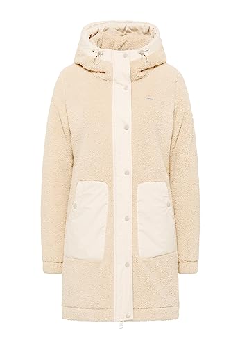 Ragwear COUSY Damen Frauen Parka,Fleece-Sweatparka,Fleece-Sweatjacke lang,Übergangs-Parka,Kapuze,Fleece,Beige,S von Ragwear