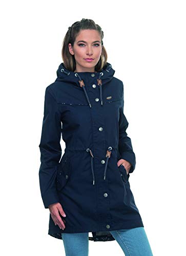 Ragwear Canny Damen,Parka,Jacke,Winterparka mit Kapuze,vegan,warm,wasserabweisend,Navy,S von Ragwear