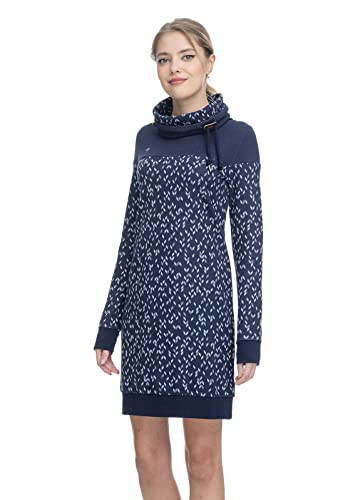 Ragwear Chloe Dress Damen Frauen Langarmkleid,Kleid,Freizeitkleid,Sweatkleid,Sweatshirt-Kleid,Winterkleid,Stehkragen,Blau,XXL von Ragwear