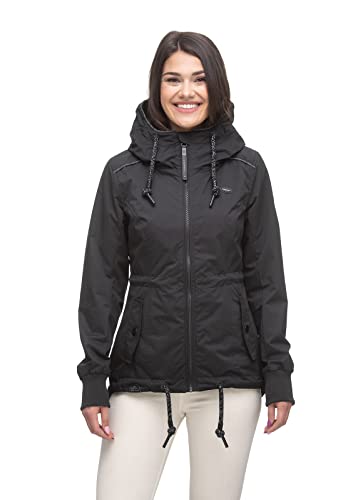 Ragwear DANKA Damen Frauen Jacke,Winterjacke mit Kapuze,wasserabweisend,bequem,Schwarz,M von Ragwear