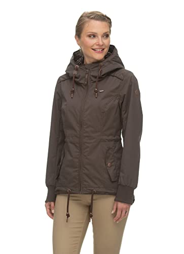 Ragwear DANKKA Damen Frauen Übergangsjacke,Jacke,Übergangsjacke mit Kapuze,tailliert,Braun,L von Ragwear