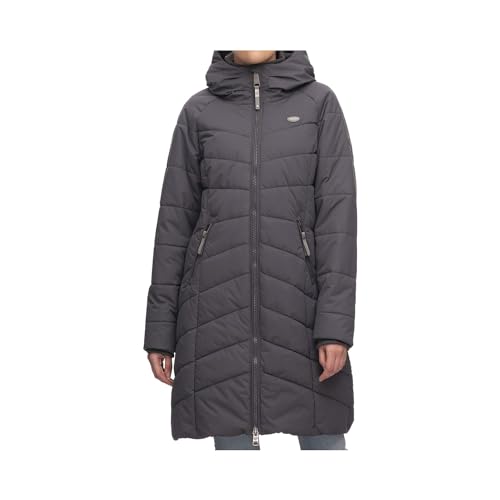 Ragwear DIZZIE COAT Damen Frauen Mantel,Parka,Steppmantel,lange Jacke,Stehkragen,wasserdicht,Grau,L von Ragwear