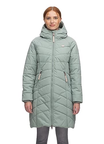 Ragwear DIZZIE COAT Damen Frauen Mantel,Parka,Steppmantel,lange Jacke,Stehkragen,wasserdicht,Grün,M von Ragwear