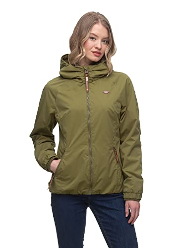 Ragwear DIZZIE Damen Frauen Jacke,Winterjacke mit Kapuze,wasserabweisend,bequem,Grün,M von Ragwear