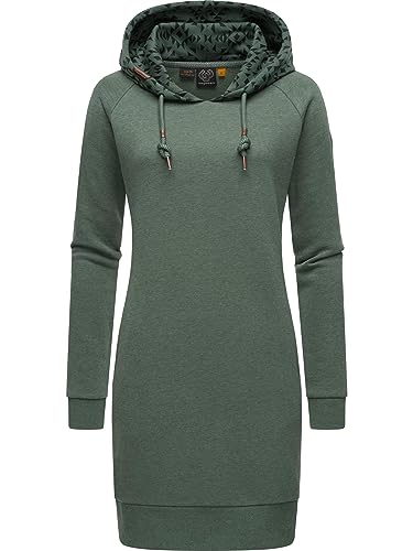 Ragwear Damen Baumwoll Jersey Kleid Winterkleid aus recyceltem Material Bessi Pine Green Gr. XXL von Ragwear