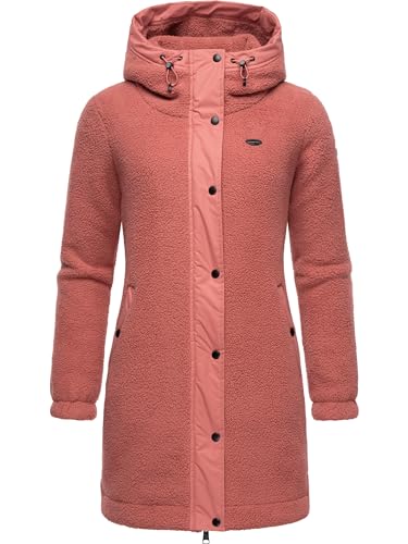 Ragwear Damen Fleecejacke Kurze Teddyfleece-Jacke warm mit Kapuze Cousy Old Pink24 Gr. XXL von Ragwear