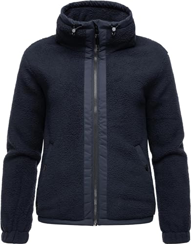 Ragwear Damen Fleecejacke Kurze Teddyfleece-Jacke warm mit Kapuze Nordicka Navy24 Gr. 3XL von Ragwear