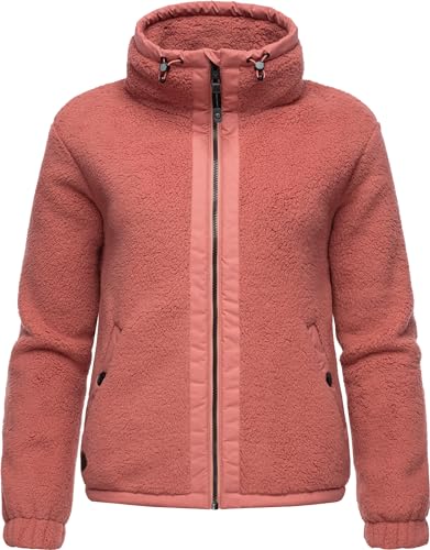 Ragwear Damen Fleecejacke Kurze Teddyfleece-Jacke warm mit Kapuze Nordicka Old Pink24 Gr. XXL von Ragwear
