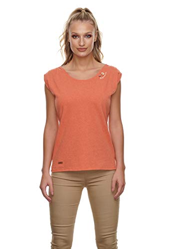 Ragwear Damen Greta T-Shirt Rundhals, Frauen Shirt,Oberteil,Kurzarm,Rundausschnitt,Rückenausschnitt,Regular Fit,Rot,S von Ragwear