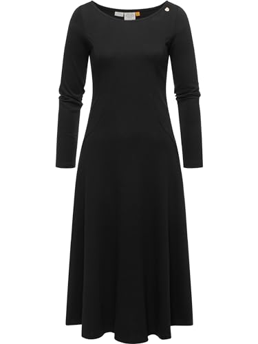 Ragwear Damen Jersey Shirtkleid Langarm Sweatkleid Winterkleid Appero Long Black Gr. XS von Ragwear