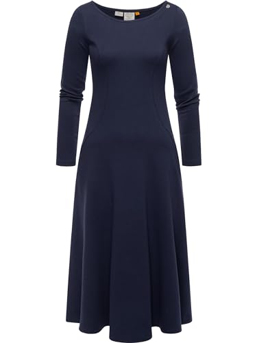 Ragwear Damen Jersey Shirtkleid Langarm Sweatkleid Winterkleid Appero Long Navy Gr. L von Ragwear