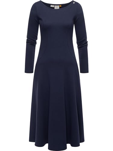 Ragwear Damen Jersey Shirtkleid Langarm Sweatkleid Winterkleid Appero Long Navy Gr. M von Ragwear