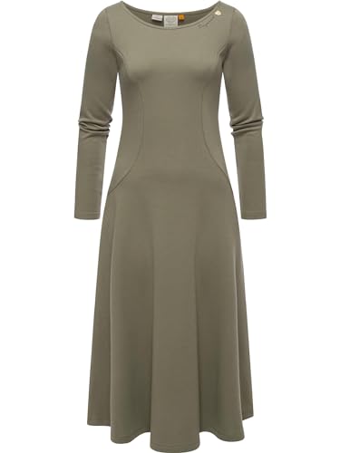 Ragwear Damen Jersey Shirtkleid Langarm Sweatkleid Winterkleid Appero Long Olive Gr. L von Ragwear