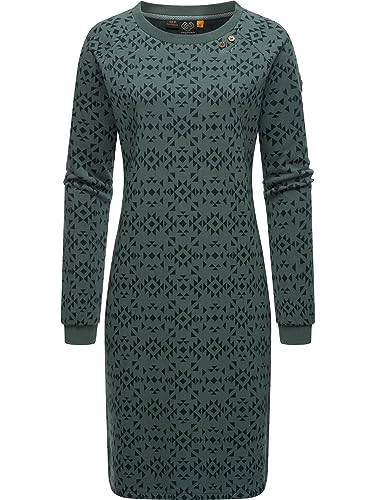 Ragwear Damen Jersey Shirtkleid Langarm Sweatkleid Winterkleid Dassa Aztec Pine Green Gr. M von Ragwear