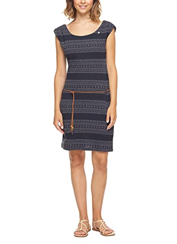 Ragwear CHEGO Damen Frauen Kurzarmkleid,Kleid,Freizeitkleid,Sommerkleid,Shirtkleid,Kurzarm,Taillengürtel,Regular Fit,Navy (2028),M von Ragwear