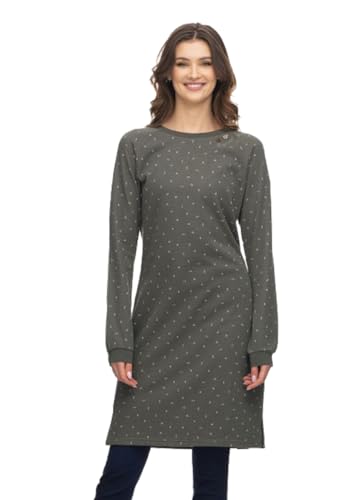 Ragwear Damen Kleid DASSA Jerseykleid Knielang Rundhalsausschnitt Langarm (DE/NL/SE/PL, Alphanumerisch, L, Regular, Regular, 5016-PINE Green) von Ragwear