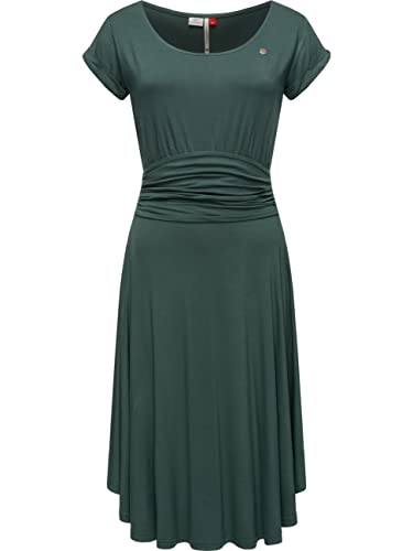 Ragwear Damen Kleid Midi Sommerkleid Ivone Solid Dark Green Gr. XL von Ragwear