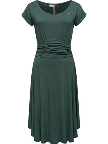 Ragwear Damen Kleid Midi Sommerkleid Ivone Solid Dark Green Gr. XS von Ragwear