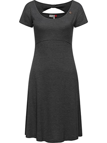 Ragwear Damen Kleid Midi Sommerkleid Lunngo Solid Black Gr. XXL von Ragwear