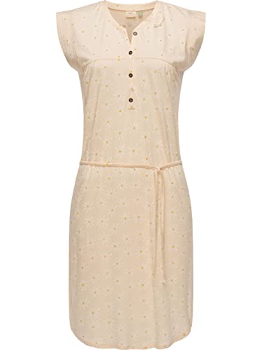 Ragwear Damen Kleid Midi Sommerkleid aus Biobaumwolle und Lyocell Zofka Beige Gr. S von Ragwear