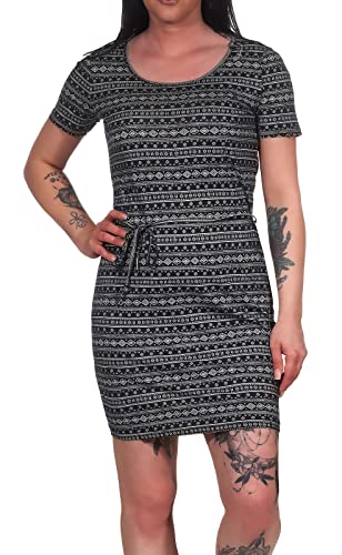 Ragwear Damen Kleid PELIADA schwarz/weiß L von Ragwear