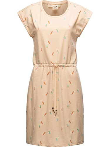 Ragwear Damen Kleid Sommerkleid kurz aus Biobaumwolle Mallory Print Dress Organic Beige Gr. S von Ragwear