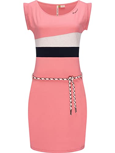 Ragwear Damen Kleid kurzes Sommerkleid mit Bindeband Taraya Organic Pink Gr. M von Ragwear