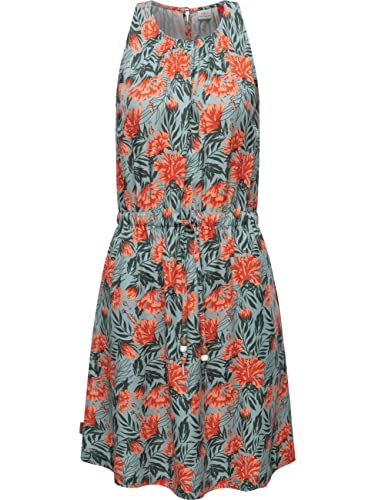 Ragwear Damen Kleid Sommerkleid kurz aus Lyocell Sanai Print Organic Aqua Gr. M von Ragwear