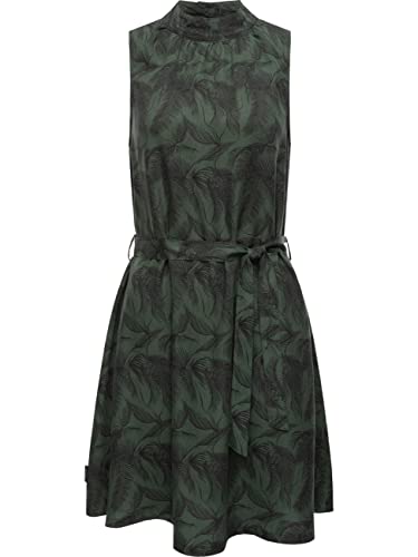 Ragwear Damen Kleid Sommerkleid kurz aus Lyocell mit Taillenband Angyc Organic Dark Green Gr. XL von Ragwear