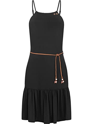 Ragwear Damen Kleid Sommerkleid kurz mit Spaghettiträger Thime Black Gr. L von Ragwear