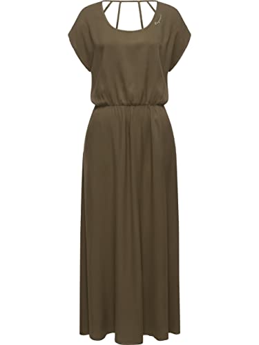 Ragwear Damen Kleid Sommerkleid lang mit Taillengummizug Lalline Olive Gr. S von Ragwear