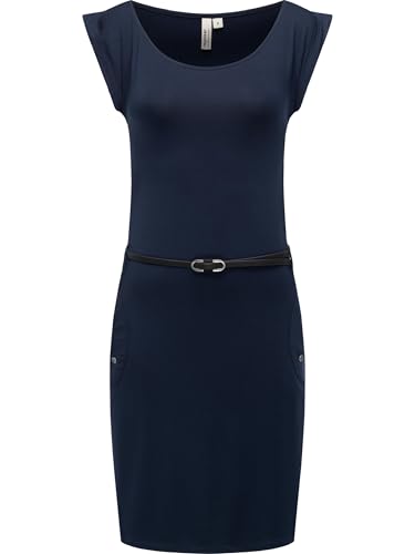 Ragwear Damen Kurzarm Sommerkleid kurzes Minikleid mit schmalem Taillen-Gürtel und Taschen Tagg YOUMODO Midnight Gr. XL von Ragwear