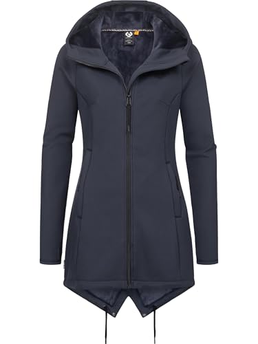 Ragwear Damen Kurzmantel Softshellmantel mit super kuscheligem, warmem Fleece-Innenfutter Wingi YOUMODO Navy Gr. M von Ragwear