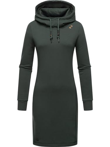 Ragwear Damen Langarm-Kleid Strickkleid kurz Sabreen Dark Green23 Gr. XL von Ragwear