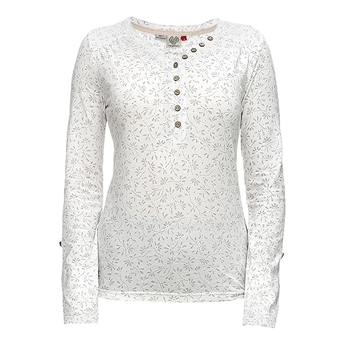 Ragwear Damen Langarmshirt PINCHI Print (as3, Alpha, s, Regular, Regular, White) von Ragwear