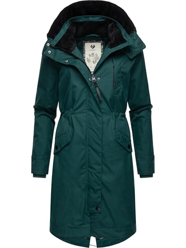 Ragwear Damen Lange Übergangsjacke Mantel mit Teddyfleece-Kapuze Nicco Petrol Gr. S Ragwear Damen Lange Übergangsjacke Mantel mit Teddyfleece-Kapuze Nicco Petrol Gr. S von Ragwear