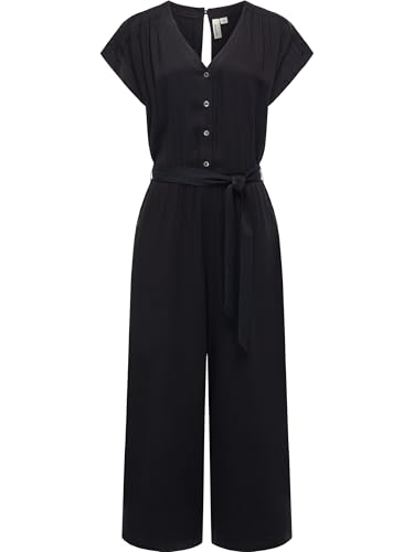 Ragwear Damen Langer Jumpsuit Overall mit Bindegürtel an der Taille Glina YOUMODO Black Gr. XXL von Ragwear