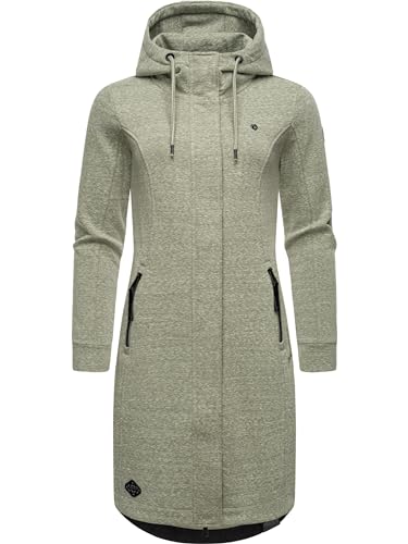 Ragwear Damen Leichter Sweat Übergangsmantel lang windabweisend mit Kapuze Letti Long Olive Gr. XL von Ragwear