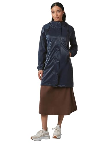 Ragwear Damen Leichter wasserdichter Übergangsmantel aus einem reflektierendem Material mit Kapuze Husty Rainy YOUMODO Navy Gr. XL von Ragwear