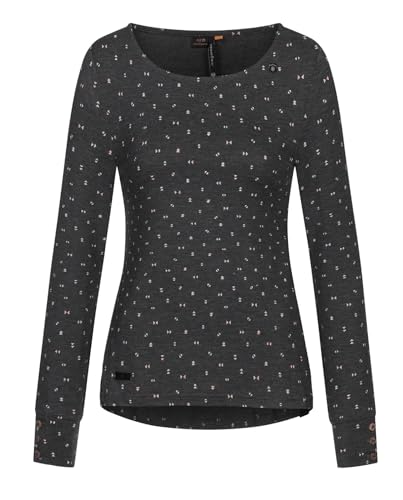 Ragwear Damen Longsleeve Malka Langarmshirt mit Allover-Print 2321-25003 Black (1010) M von Ragwear