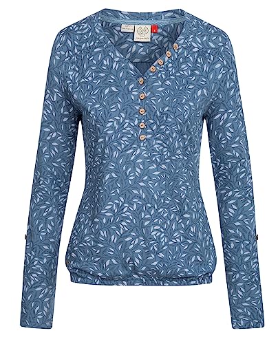 Ragwear Damen Longsleeve Pinchi Print Langarmshirt mit Blätterprint 2341-25001 Indigo Blue (2014) S von Ragwear