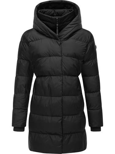Ragwear Damen Mantel Lange warme Winterjacke mit Kapuze Niara YOUMODO Black Gr. 4XL von Ragwear
