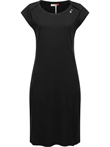 Ragwear Damen Midi Kleid Sommerkleid Rivan Solid Black Gr. M von Ragwear