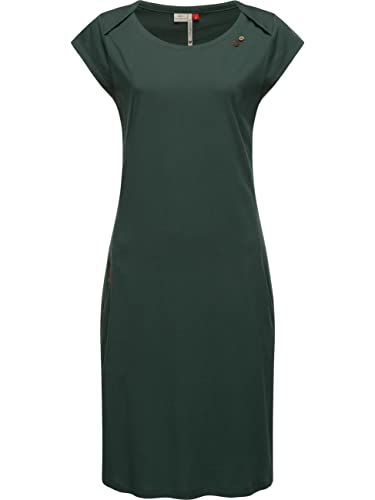 Ragwear Damen Midi Kleid Sommerkleid Rivan Solid Dark Green Gr. S von Ragwear