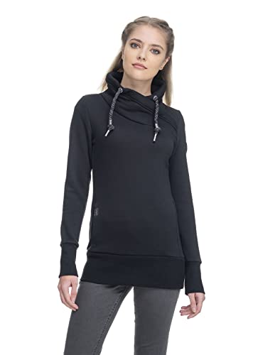 Ragwear NESKA Damen Frauen Kapuzenpulli,Kapuzenpullover,Hoodie,Stehkragen,warm,Seitentaschen,Schwarz,L von Ragwear