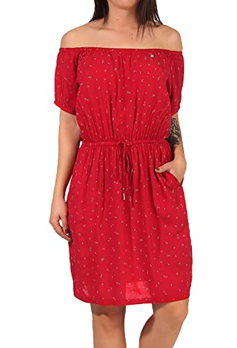 Ragwear Damen Off-Shoulder Viskose Kleid Margitt 2111-20033 red (4000) L von Ragwear