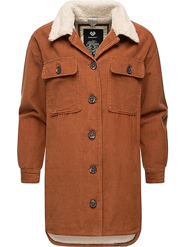 Ragwear Damen Outdoorjacke Cord-Mantel Kyoka Brown Gr. XL von Ragwear